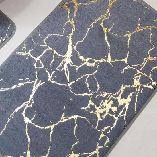 3Pcs/Set Non-slip Toilet Carpet Quick Dry Polyester Marble Toilet Lid Cover Bathroom Rug for Home