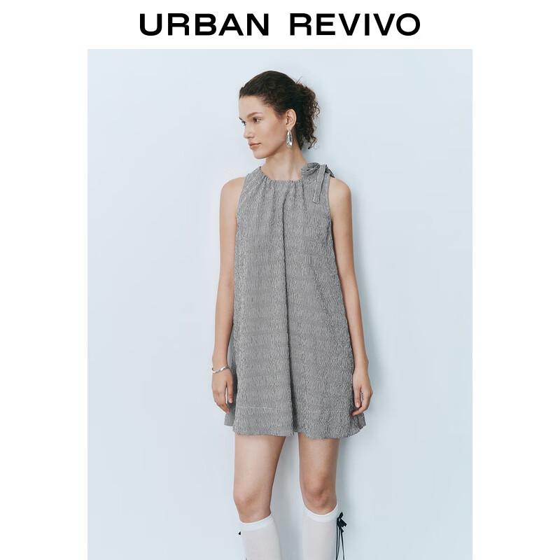 

UR Women s Casual Plaid Tie-Waist Sleeveless Mini Dress M