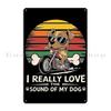 Dog On A Motorcycle Love For Dogs And Adventures Metal Sign Wall Cave Retro Design Cinema Pub Tin Sign Poster