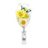 Fall-proof Daisies Pattern Badge Clip Stretchable Retractable Badge Reel  Name Tag