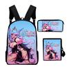 Classic VTuber Silvervale Anime 3D Print 3pcs/Set Pupil School Bags Laptop Daypack Backpack Inclined Shoulder Bag Pencil Case