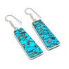 Natural Copper Blue Turquoise 925 Sterling Silver Jewelry Earring 2.09" AE-12212
