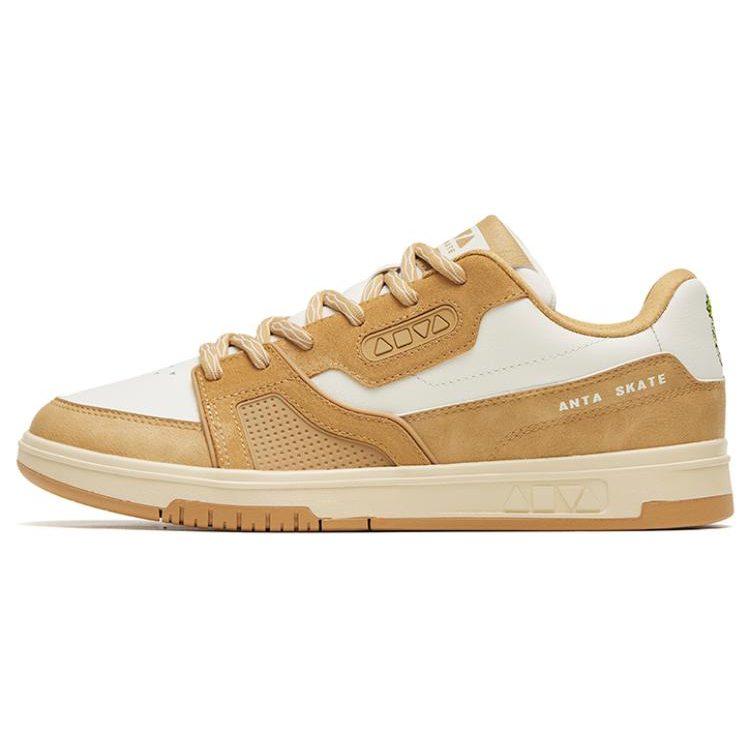 Anta Jie Ao Lightweight Abrasion Resistant Low top Skateboard Shoes Women's Brown White 122248090S-2
