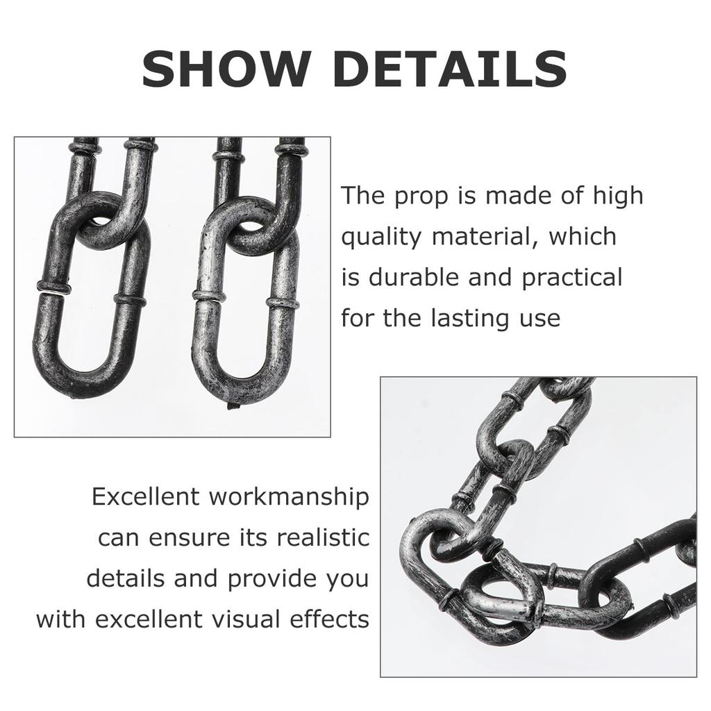 Halloween Simulation Iron Chain Prop Decorate Chain for Halloween Party Men Women Fashion Jewelry Necklace Basic Punk Style Deco