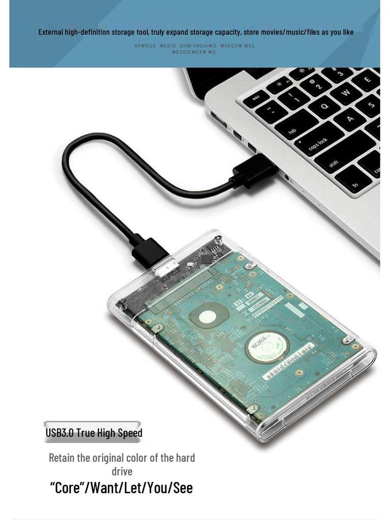 2.5" Transparent USB 3.1 Type-C HDD Enclosure
