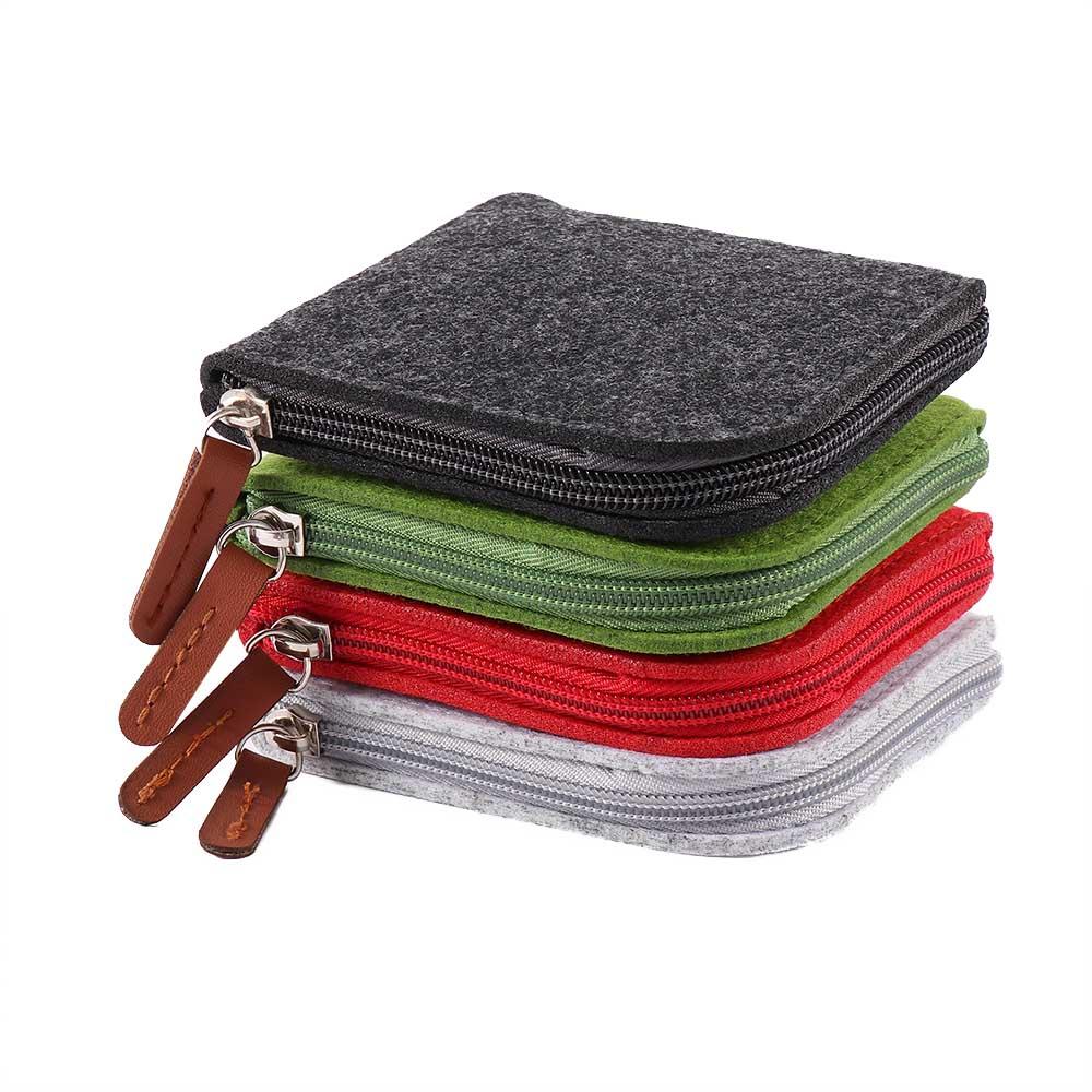 Quality Felt Storage Wallets Wallet Card Holder Pouch Money Bag Coin Purse Key Bag Change Purse
