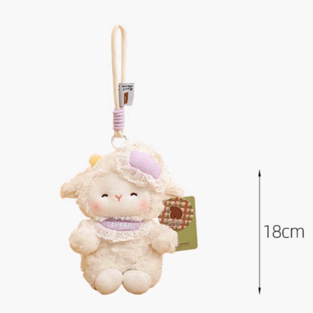 Plush Lamb Doll PP Cotton Lamb Keychain Ornament Sweet Bag Pendant Charm  Backpack Hanging Decor