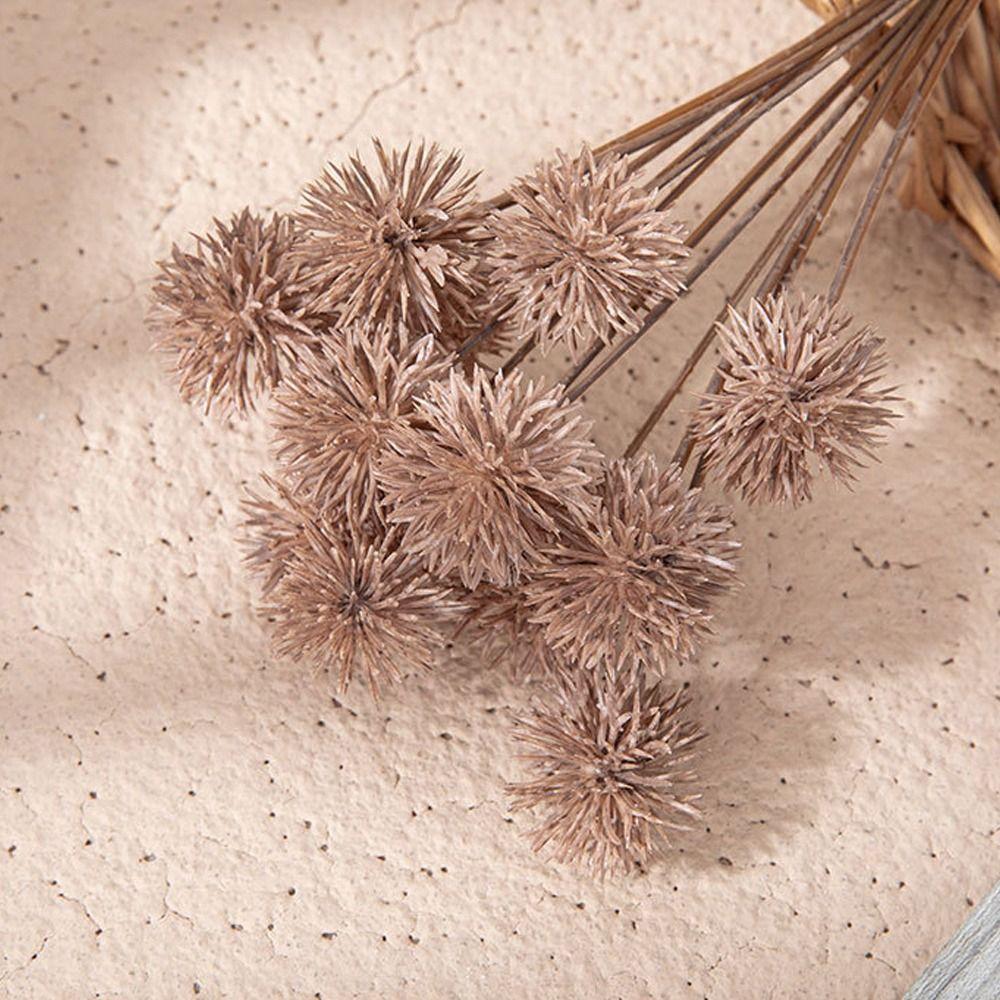 12pcs Handmade Artificial Small Thorn Ball Bouquet Realistic Fake Plants  Home Wedding Decoration