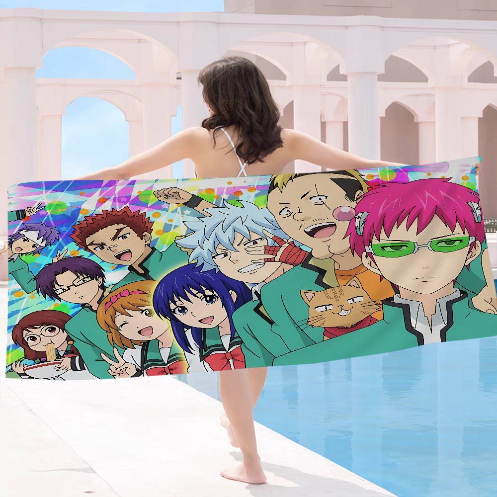 Saiki K Japanese Anime Microfiber Printed Beach Towel Mountain Climbing Yoga Beach Swimming Running Absorbent Soft Towel