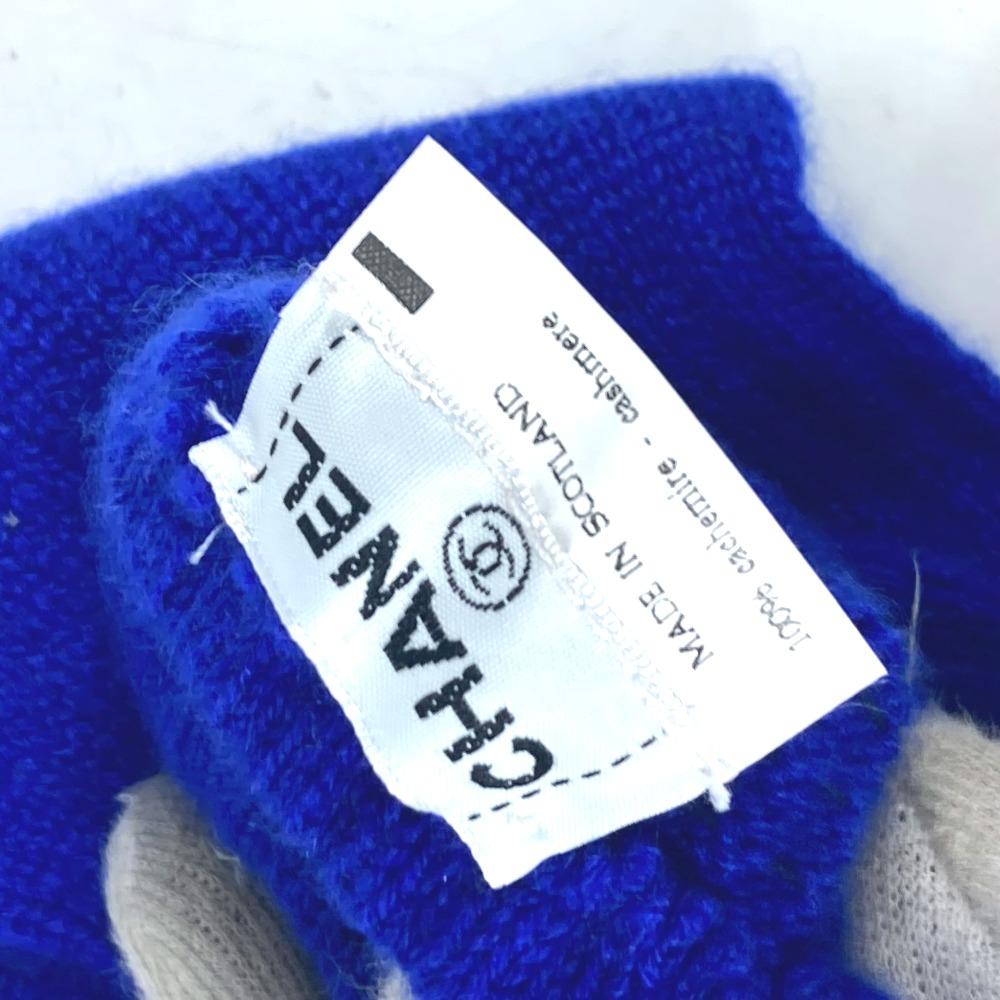 Chanel Luvas Longas CC Marca CC Acessórios luvas Caxemira azul