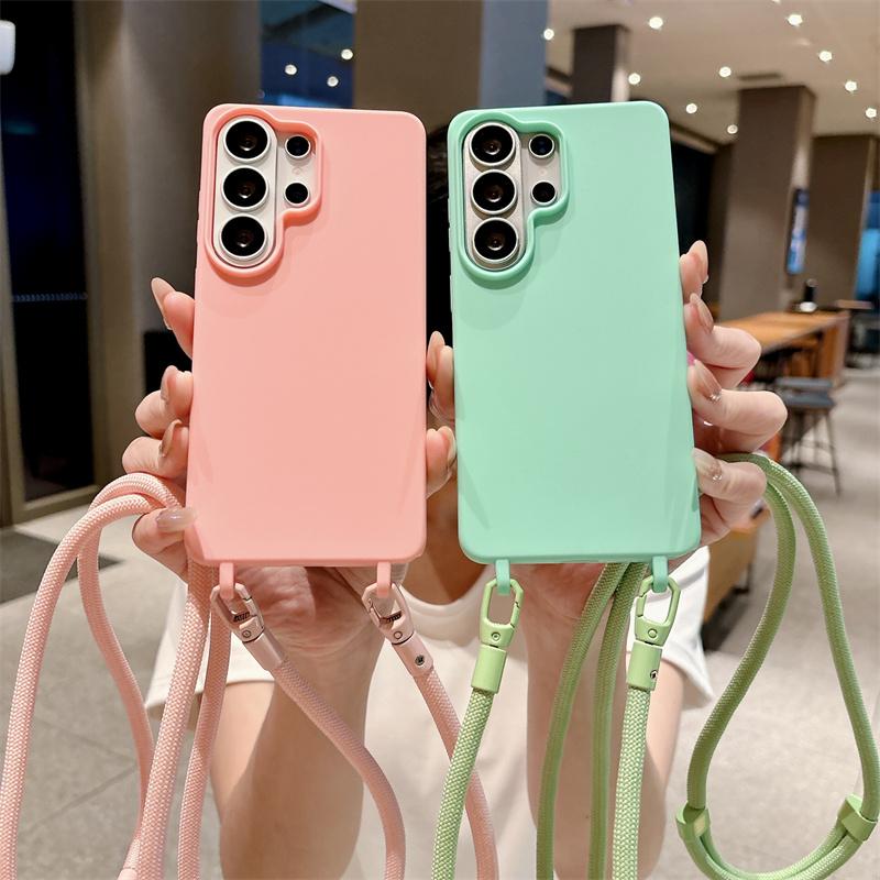 Lanyard Phone Case For Samsung Galaxy S26 S25 Edge S24 S23 S22 S21 FE Ultra Plus A12 A13 A22 A32 A52 A72 A33 A53 A73 Soft Cover