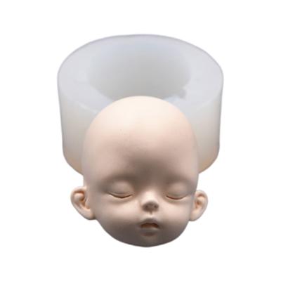 3D Doll Head Baby Face Silicone Mold Handmade Soap Clay Plaster Mold Fondant Chocolate Mold Biscuit Sugar Craft Mold DIY