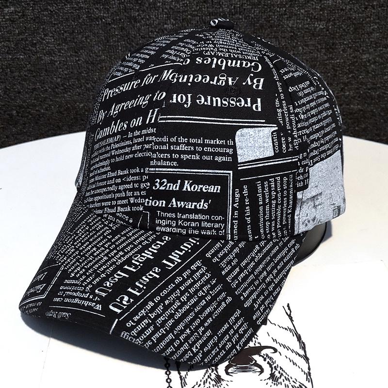 Gorra con diseño de periódico Unisex, gorra de béisbol informal con estampado de grafiti, sombreros ajustables para mujeres y hombres, gorro de Hip Hop callejero