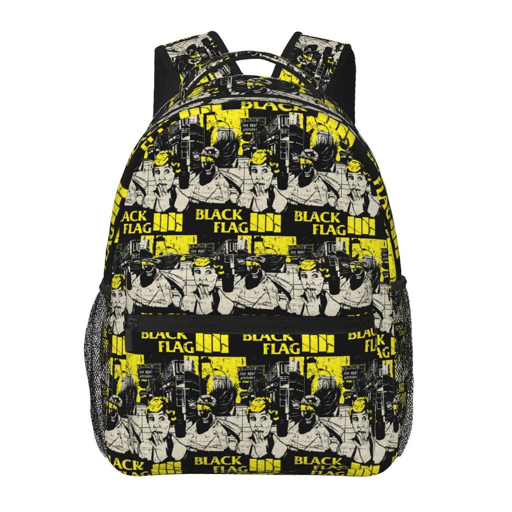 Black Flag Banda Punk Rock Henry Rollins Mochila Escolar para Estudiantes Bolso Escolar Mochila de Día para Senderismo Viajes para Niños Niñas Mochila para Libros Bolsos de Hombro