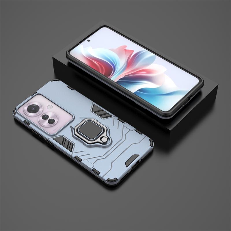 For OPPO Reno 11 F 5G Case Shockproof Armor Metal Ring Phone Case For Reno 11 F 2024 CPH2603 6.7" Car Magnetic Holder Back Cover