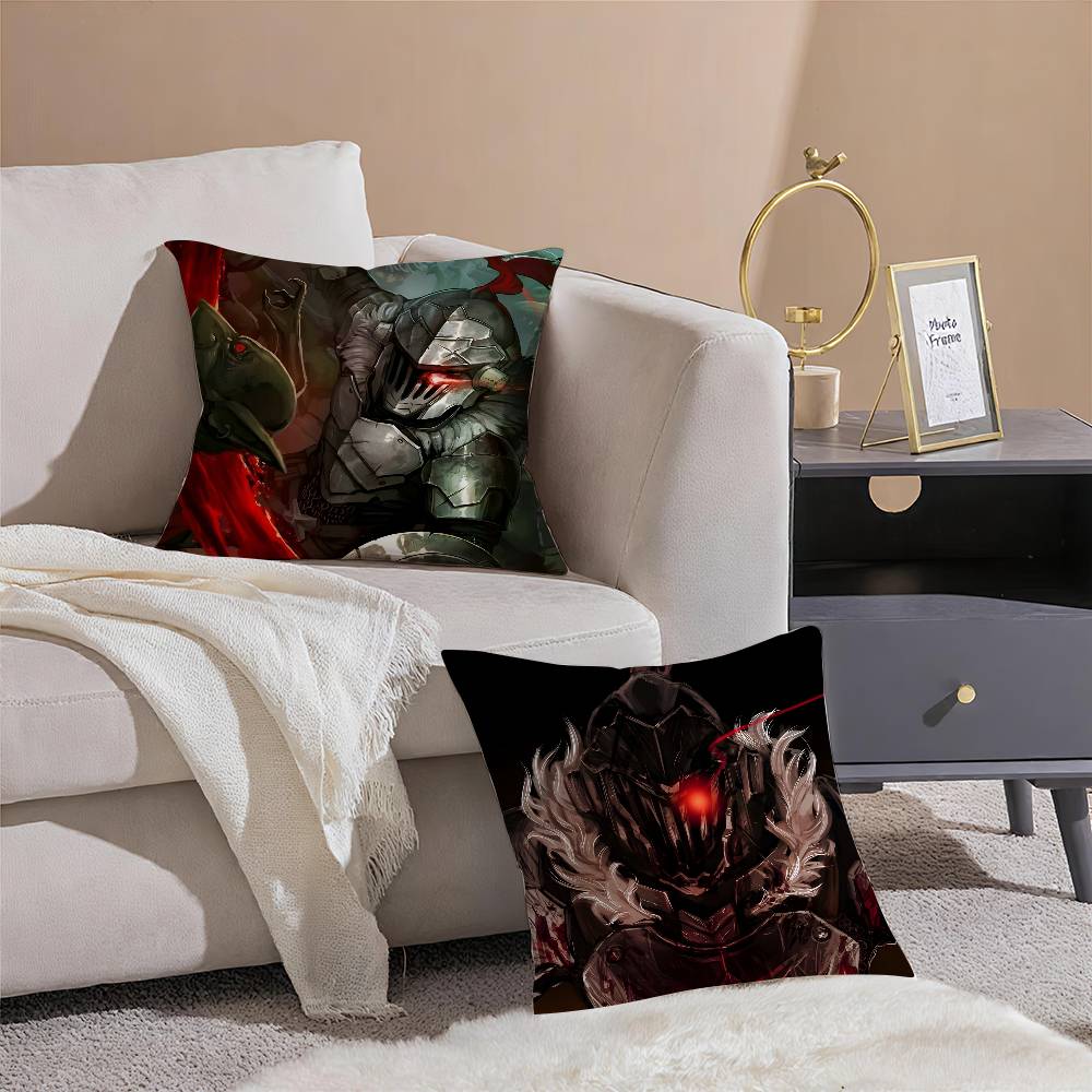 Handsome Anime Goblin Slayer-Cartoon Pillow Case Silky Elegant Comfort Sofa Bed  Invisible Zipper Beach Pillowcase