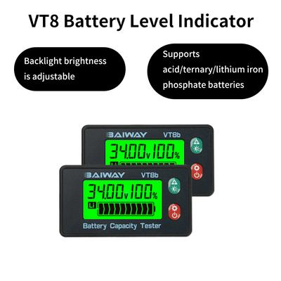DC Battery Voltmeter DC 8V-100V Capacity Indicator Meter Lithium LiFePO4 Lead-acid Battery Tester for Car Tool