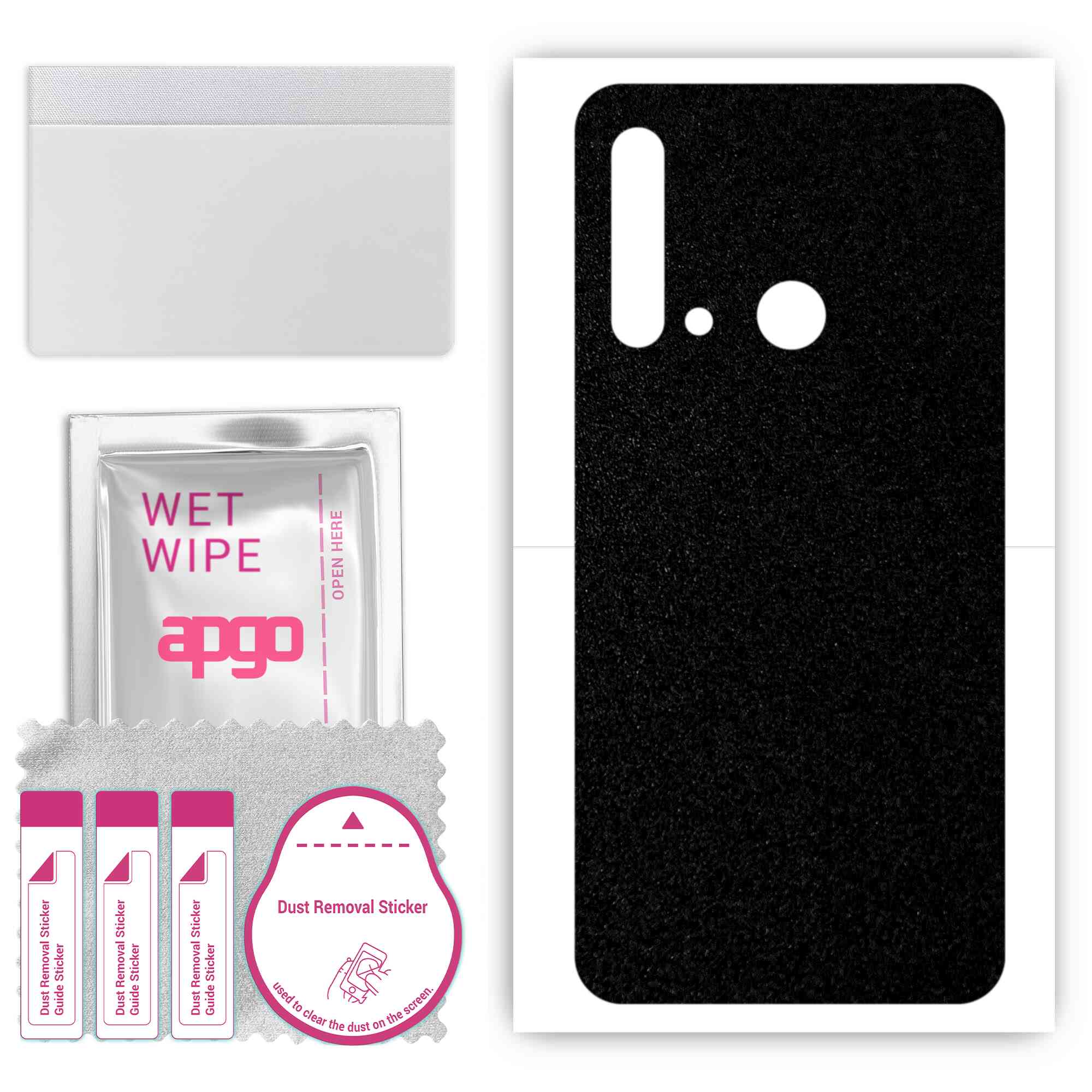 

Apgo Protective Skin Sticker для задньої панелі, сумісний з Huawei P20 lite (2019 р), Пакетна плівка, фольга, вініл – візерунок матовий чорний