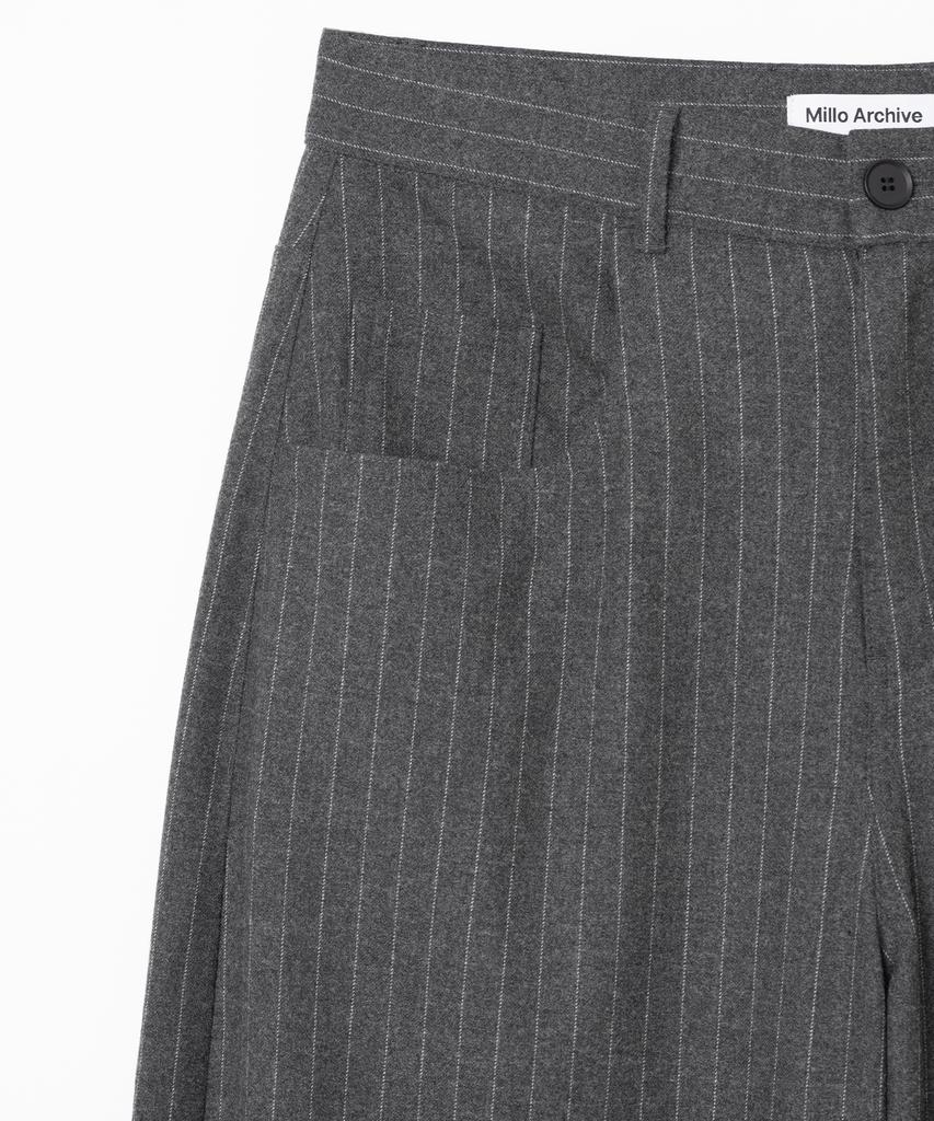 MILLO ARCHIVE Reflect Stripe Wool Pants [Charcoal]