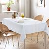 AooHome White Rectangular Tablecloth, Water-Repellent, Small, Solid Color, Stain-Resistant, Stylish, Simple Table Cover, Linen-Friendly, Heat-Resistan