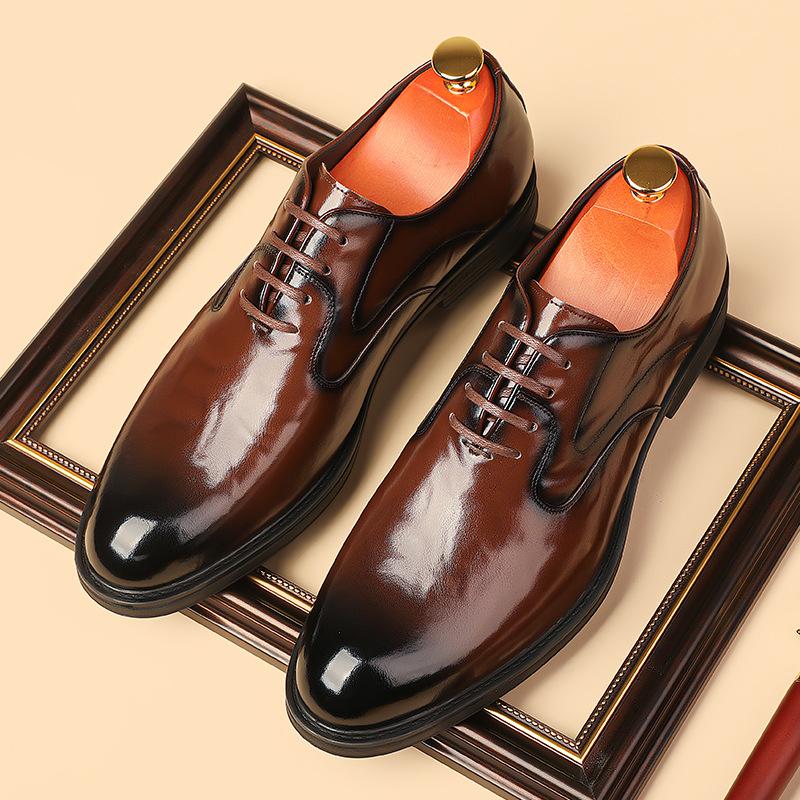 

Мужские повседневные кожаные туфли ручной работы из натуральной кожи, мужские повседневные кожаные туфли в британском стиле с круглым носком, мужские туфли на мягкой подошве, форма 44 темно-коричневого