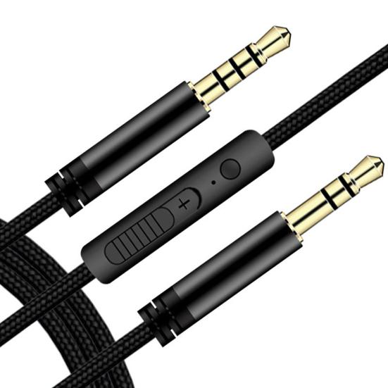 Audio Cable Stable Transmission Anti-interference Built-in MIC 3.5mm Male to Male Audio Wire for Headphone