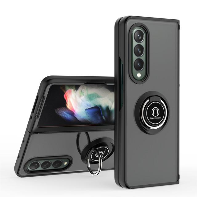 Módní pohodlný kryt s prstenem na prst pro Samsung Galaxy Z Fold3 Fold 3 5g protiskluzový ochranný kryt Fundas