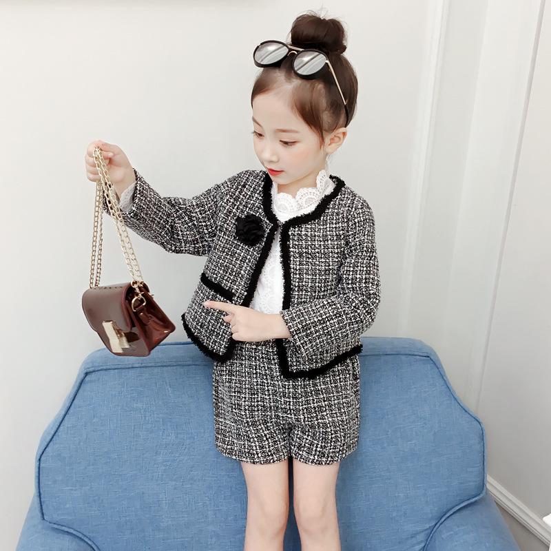 Spring Style Fragrant Jacket & Shorts 2-Piece Set for Girls - CK391