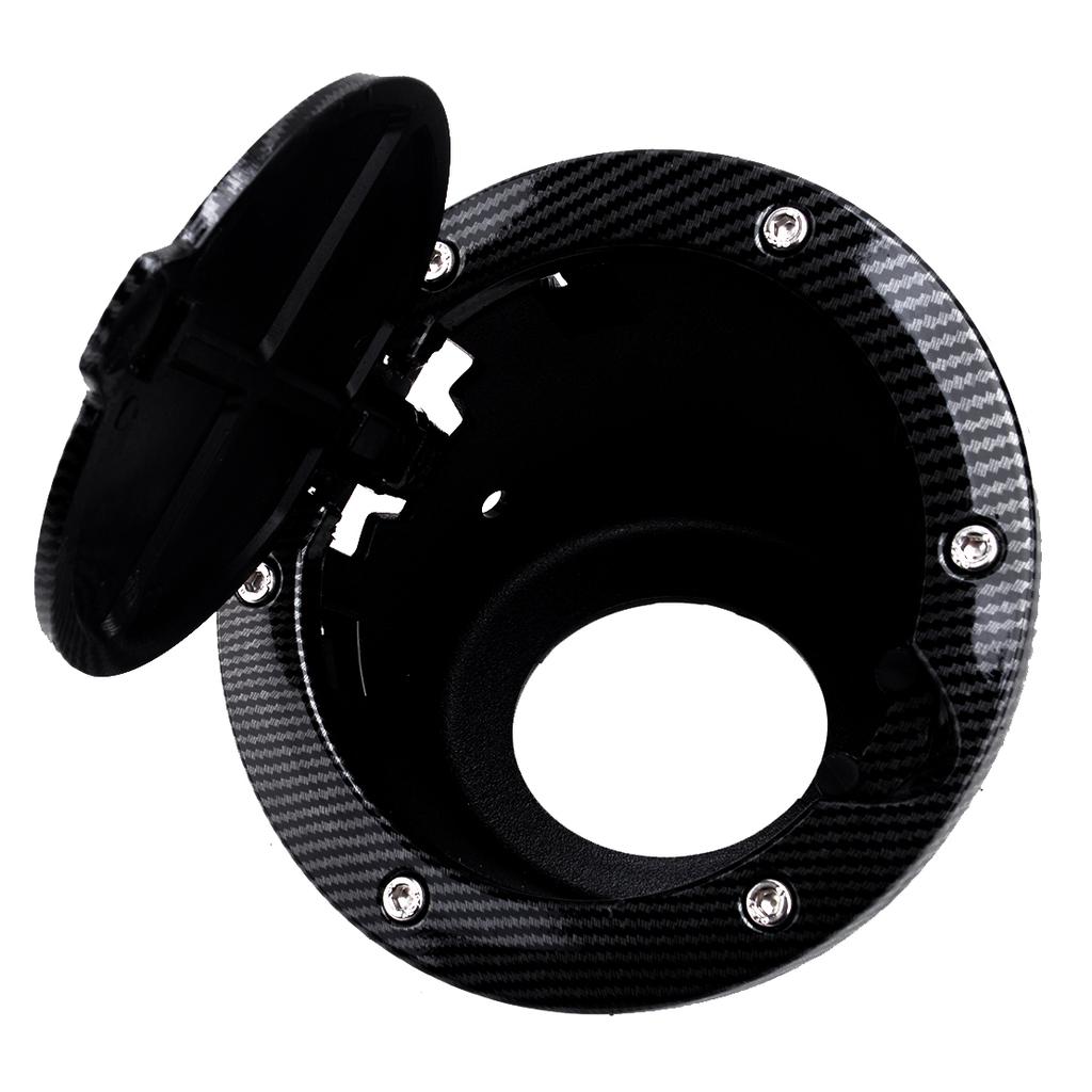 Carbon Fiber Style Fuel Tank Cover Door Gas Filler Cap Fit for Jeep Wrangler JK 2007-2017