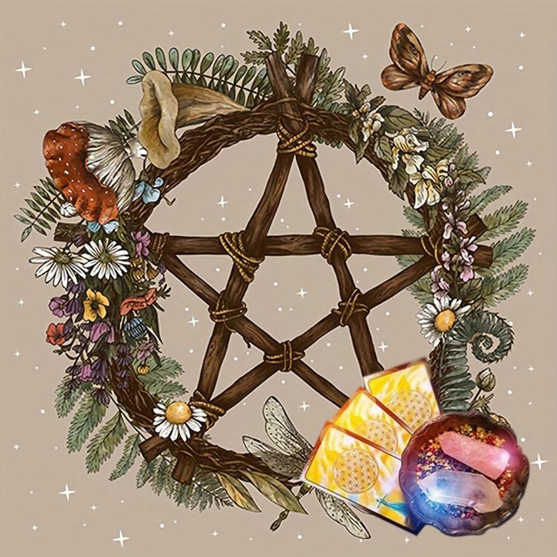 Star Pattern Tarot Card Tablecloth Altars Cloth Altars Cloth Divinations Card Table Cloth Tapestry Easy to Use