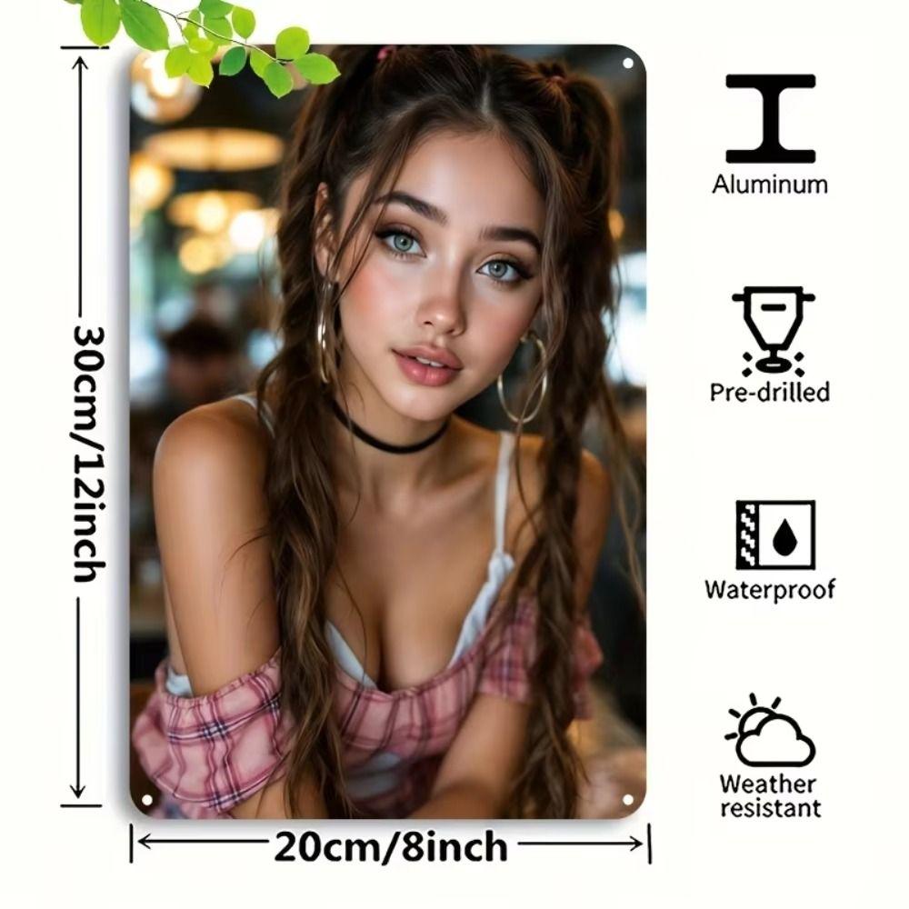 Poster Segno di Latta Metallico Ragazza Sexy Arte Murale Decorazione Casa 20x30cm