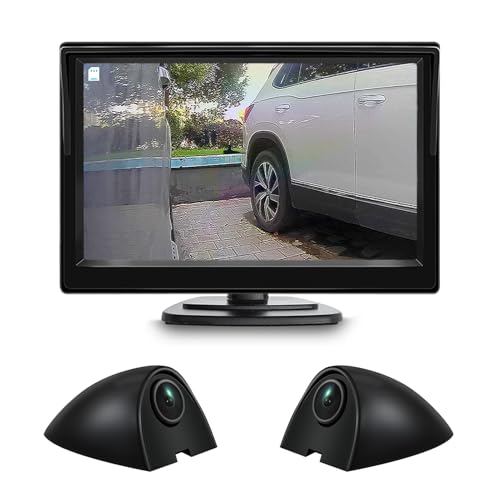 

Монитор Antion 5 дюймов, комплект из 2 боковых камер, AHD1080P, IPS ЖК-монитор, Зеркало заднего вида, чёрный