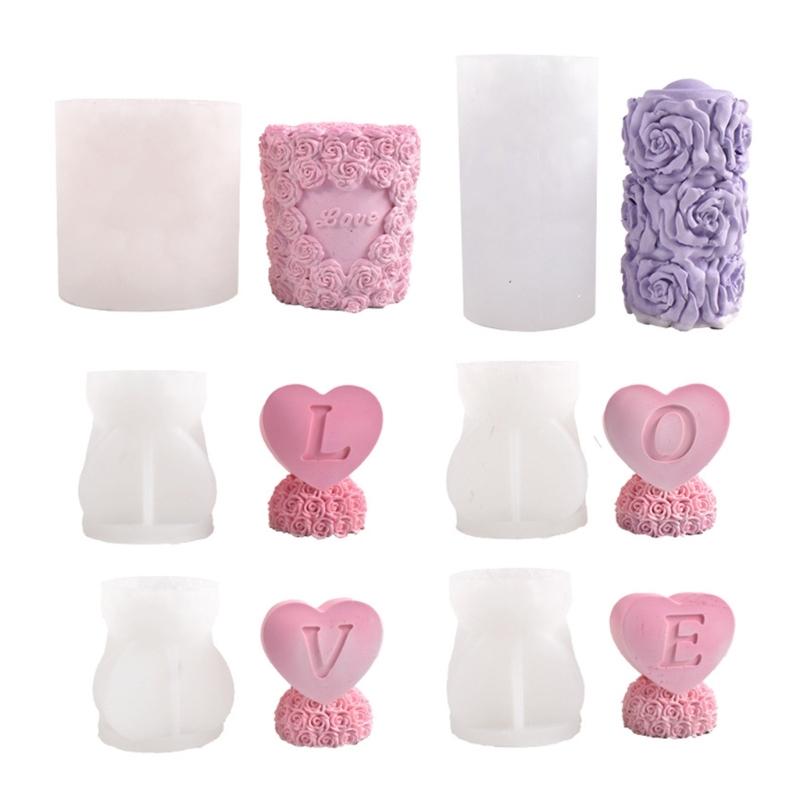Valentine's Day Candle Silicone Mold for Handmade Chocolate Decoration Gypsum Aromatherapy Soap Resin Silicone Mould