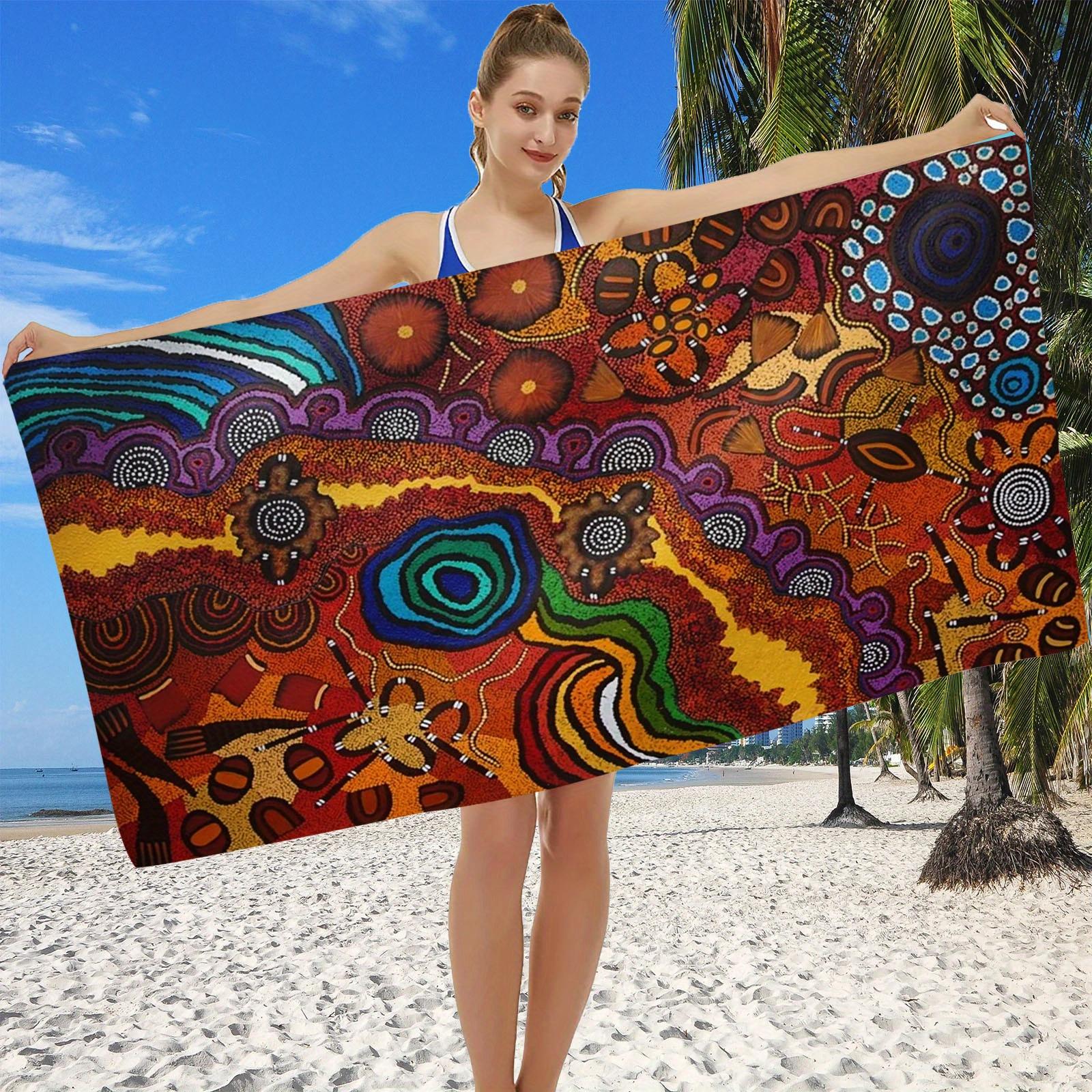 

Ultra Fine Microfiber Extra Large Printed Towel, Highly Absorbent Quick Dry for Bathroom Sports W40*H60(CM)