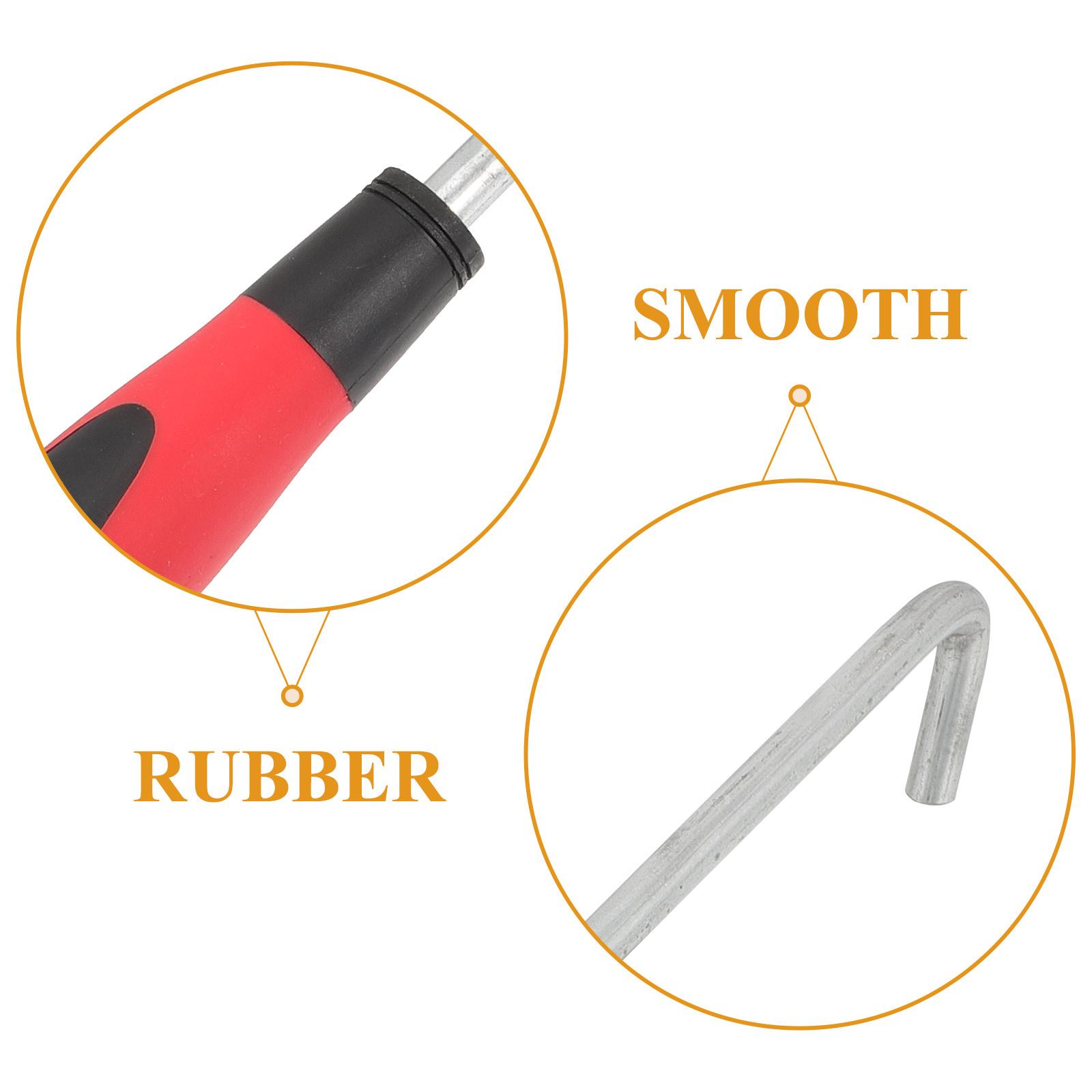 

Heavy Duty Manhole Cover Lifter Tool Rubber Handle Stainless Steel Pull Hook for Rolling Door Roller Shutter Sliding Door 50x4.5cm