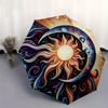Sun & Moon Harmony: Vibrant Circular Art PrintUmbrella, Portable 3-Fold Umbrella for Men & Women,Christmas Gift ES80