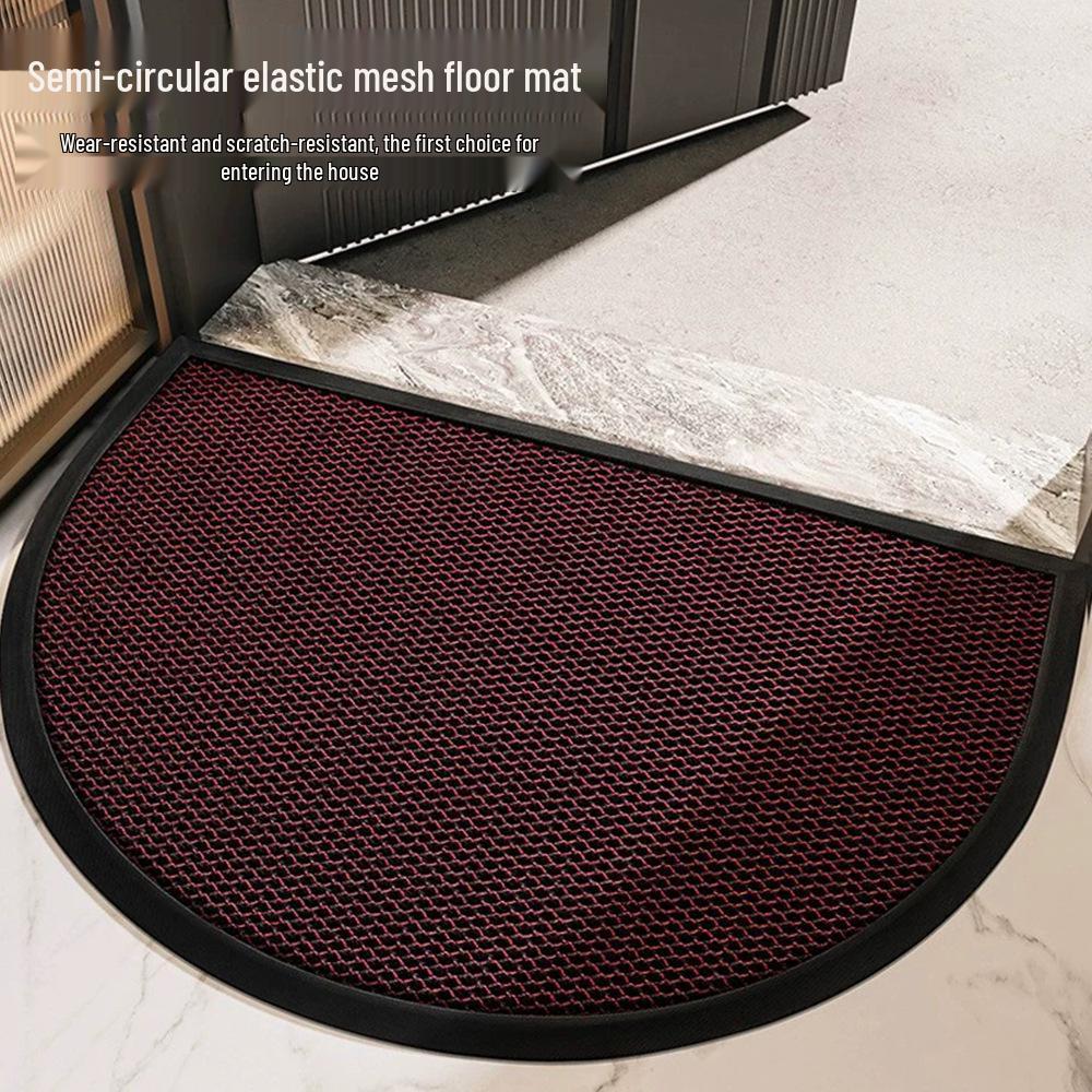 Semi-Circular Non-Slip Elastic Doormat: Dirt-Resistant Indoor Entrance Mat
