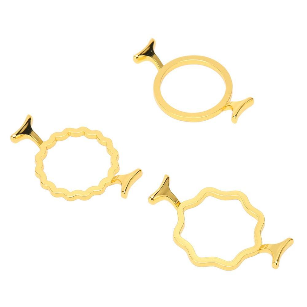 3Pcs Gold Wax Seal Stamp Rings 3 Shapes Wax Seal Stamp Mold Durable Wax Seal Rings  Document Sealing