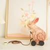 Wooden Craft Toy Car With Cute Bunny Design For Kids And Home Decor
