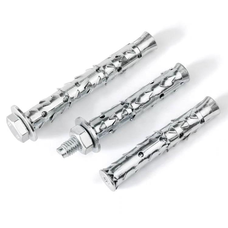 Barbed Expansion Wall Plug Bolt for Hollow, Foam, and Perforated Bricks (M6, M8, M10, M12)