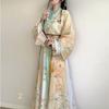 Chinese Jin Dynasty Style Hanfu, Cross-neck One-piece Waist-length Skirt, Daily Three-piece Set