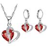 Luxus Frauen 925 Sterling Silber Cubic Zirkon Halskette Anhänger Ohrringe Sets Knorpel Piercing Schmuck Hochzeit Herz Design