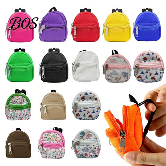Keychain Accessory Mini Backpack Coin Purse, Scratch Resistant Zippered Compartment Bag, Waterproof Oxford Cloth Earphone Case Holder