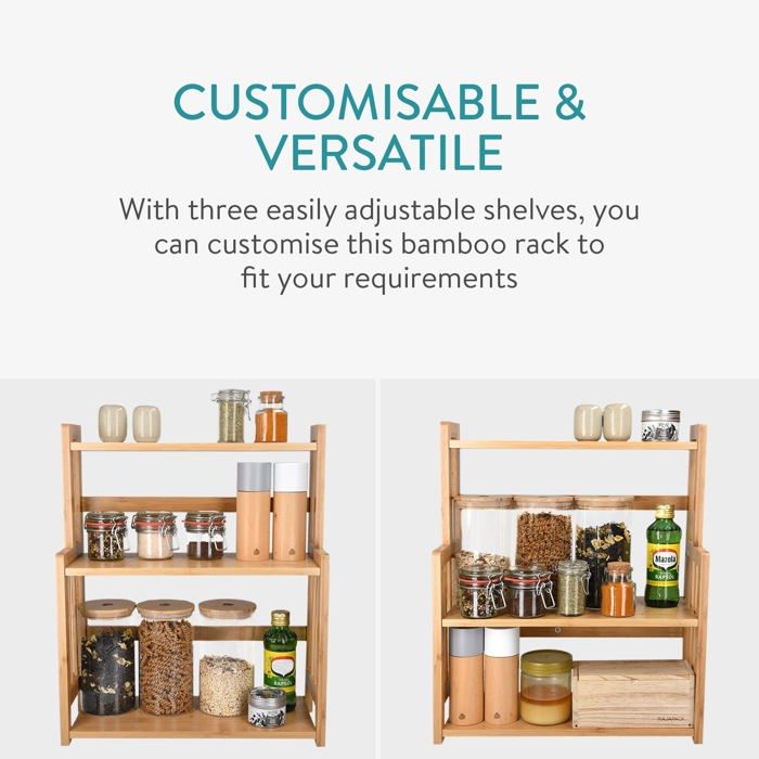 Etagère De Placard - NAVARIS - 50823.01 - En Bambou - 3 Étagères - Installation Facile