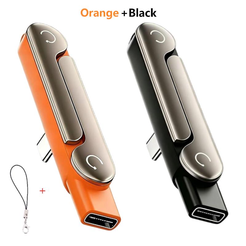 240W Type C To Type C 2-in-1 Fast Charging Data Adapter With Phone Stand Function Foldable Phone Charging Bracket Adapter