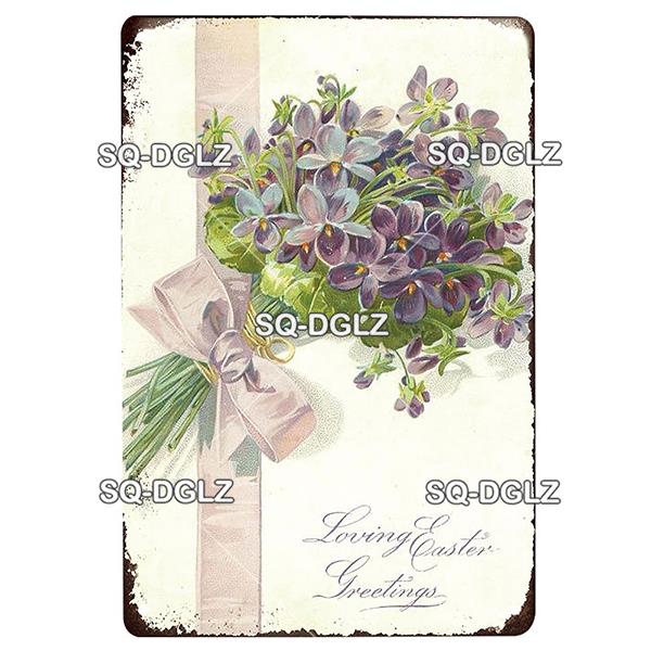 Blume Vintage Zinn Zeichen Wohnkultur Retro Metall Zeichen Shabby Chic Wand Dekor Für Küche Wohnzimmer Esszimmer Metall Platte