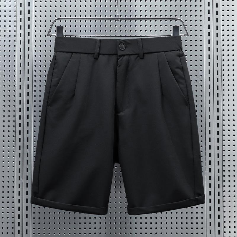 Simple and Versatile Thin Casual Shorts Men's Trendy Trousers Cropped Pants Summer New Men's Straight Mid-trousers