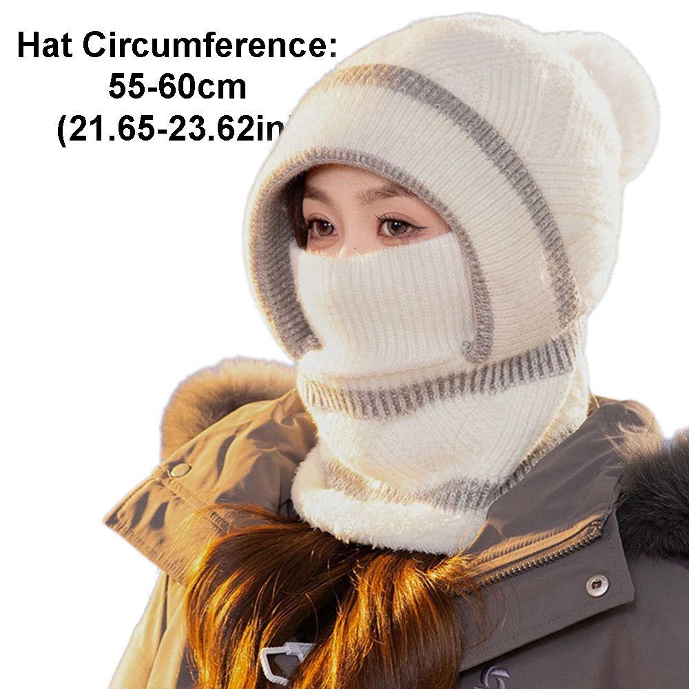 Double Layer Ear Protection Hat Plus Plush Beanie Hat Outdoor Knitted Hat Winter