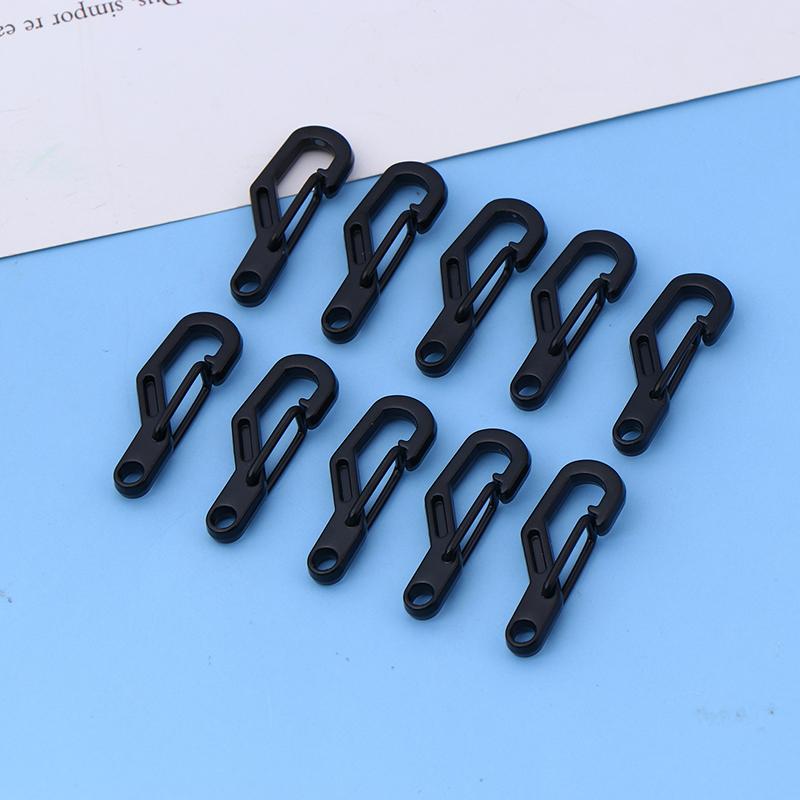 

10Pcs Mini Zinc Alloy Carabiner Keychain Camping Gadgets Edc Survival Equipment Snap Hook Climbing Spring Backpack Keychain чёрный