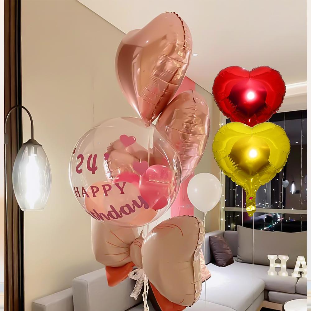 10/1Pcs Heart Shaped Foil Balloons Red Gold Love Shining Aluminum Film Balloon Baby Shower Wedding Birthday Party Decor Supplies